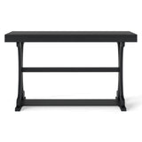 Narrow Console Table Vintage 52 Inch Long with Open Storage Shelf
