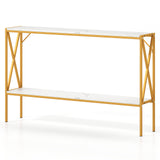 Narrow Console Table 2-Tier Entryway Table with Storage