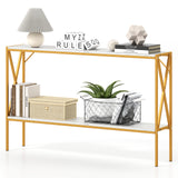 Narrow Console Table 2-Tier Entryway Table with Storage
