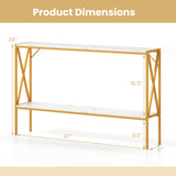 Narrow Console Table 2-Tier Entryway Table with Storage