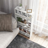 Narrow Mobile Serving Cart with Open Shelves for Kitchen Bathroom Living Room