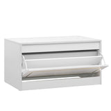 Narrow Shoe Cabinet with 1 Flip Drawer and Adjustable Shelf for Hallway-White