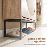 Narrow Shoe Storage Cabinet with 2 Flip Drawers and Adjustable Shelves