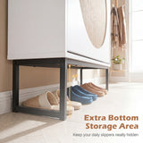 Narrow Shoe Storage Cabinet with 2 Flip Drawers and Adjustable Shelves