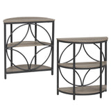 Narrow Side Table with Study Metal Frame and Storage Shelves
