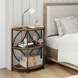 Narrow Side Table with Study Metal Frame and Storage Shelves