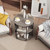 Narrow Side Table with Study Metal Frame and Storage Shelves