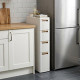 Narrow Storage Cabinet with Drawers and Removable Dividers