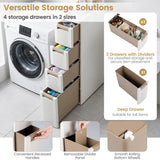 Narrow Storage Cabinet with Drawers and Removable Dividers