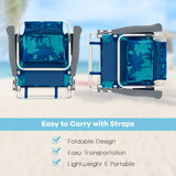 2 Packs 5-Position Outdoor Folding Backpack Beach Table Chair Reclining Chair Set