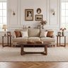 Nesting Coffee Table Set of 3 with Wood Veneered Top and Solid Rubber Wood Legs for Living Room