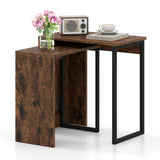 2-in-1 Nesting Coffee Table Set of 2 for Living Room and Bedroom-Rustic Brown