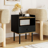 Nightstand Bedside End Table with Drawer and Open Shelf for Living Room Bedroom
