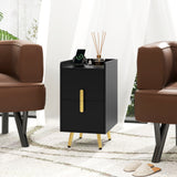 Nightstand Side Tables with 2 Drawers and 2 USB Ports