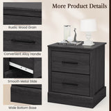 Wood Compact Floor Nightstand with Storage Drawers