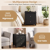 Nightstand with 2 Drawers & Storage for Bedroom Living Room Small Spaces