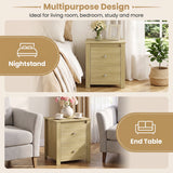 Nightstand with 2 Drawers & Storage for Bedroom Living Room Small Spaces