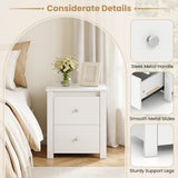 Nightstand with 2 Drawers & Storage for Bedroom Living Room Small Spaces