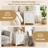 Nightstand with 2 Drawers & Storage for Bedroom Living Room Small Spaces