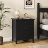 3-Drawer Wooden Nightstand Modern Bedside Table