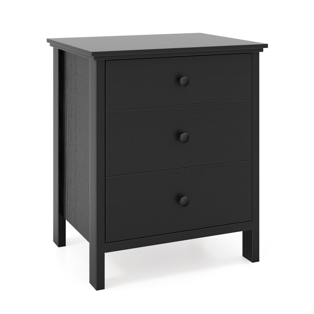 3-Drawer Wooden Nightstand Modern Bedside Table