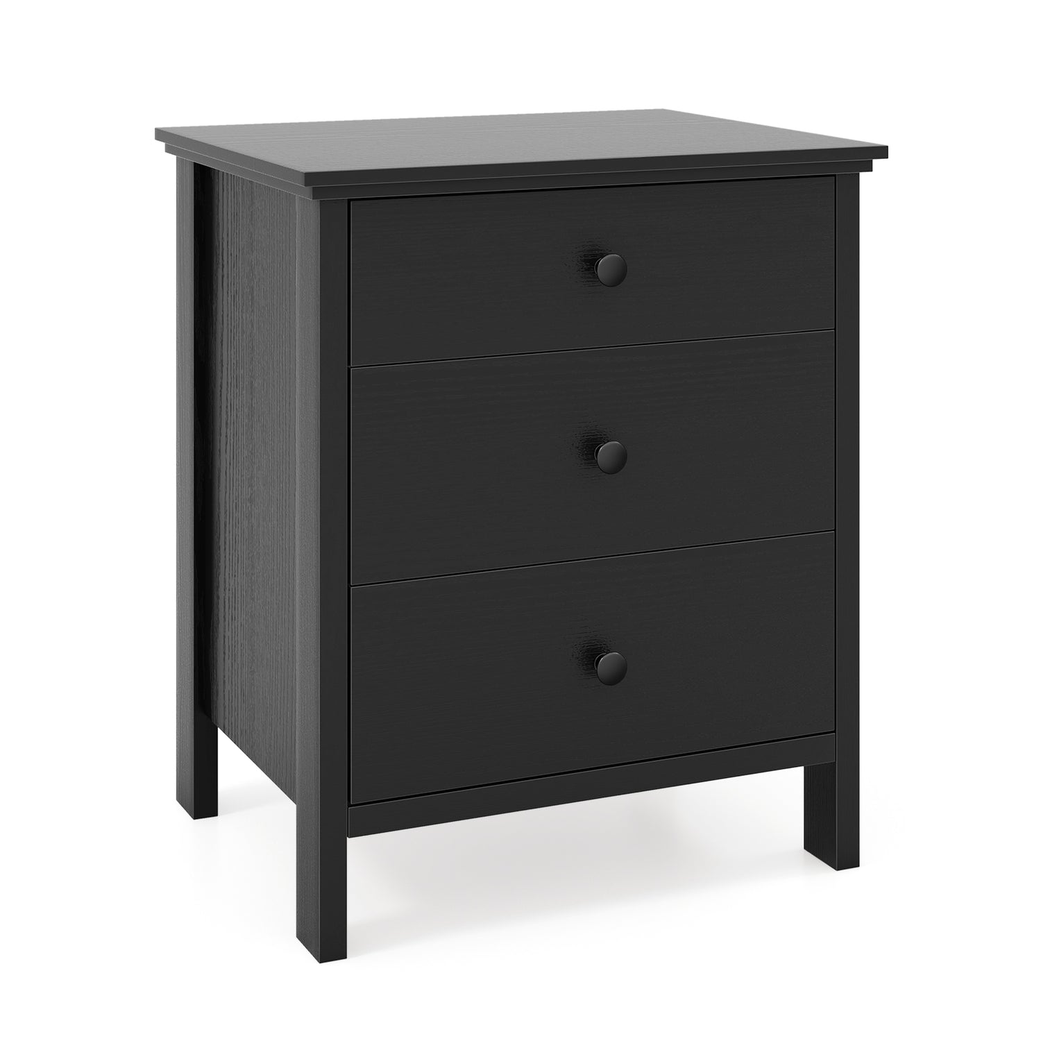 3-Drawer Wooden Nightstand Modern Bedside Table