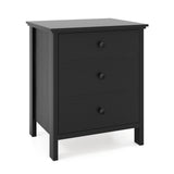 3-Drawer Wooden Nightstand Modern Bedside Table