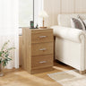 Nightstand with Charging Station End Table with 3 Storage Drawers Bedside Table for Bedroom