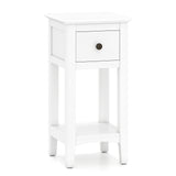 3-Tier Nightstand with Drawer and Open Storage Shelf