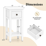 3-Tier Nightstand with Drawer and Open Storage Shelf