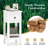 3-Tier Nightstand with Drawer and Open Storage Shelf