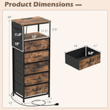 Nightstand with Integrated Charging Station 39 Inches Modern Bedside Table