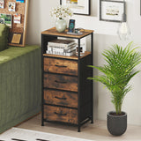 Nightstand with Integrated Charging Station 34" Modern Bedside Table