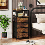 Nightstand with Integrated Charging Station 34" Modern Bedside Table