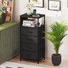 Nightstand with Integrated Charging Station 34" Modern Bedside Table