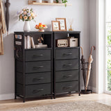 Nightstand with Integrated Charging Station 34" Modern Bedside Table