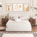 Nightstand with Power Outlets and 3 Drawers Modern Bedside Table with Cable Hole