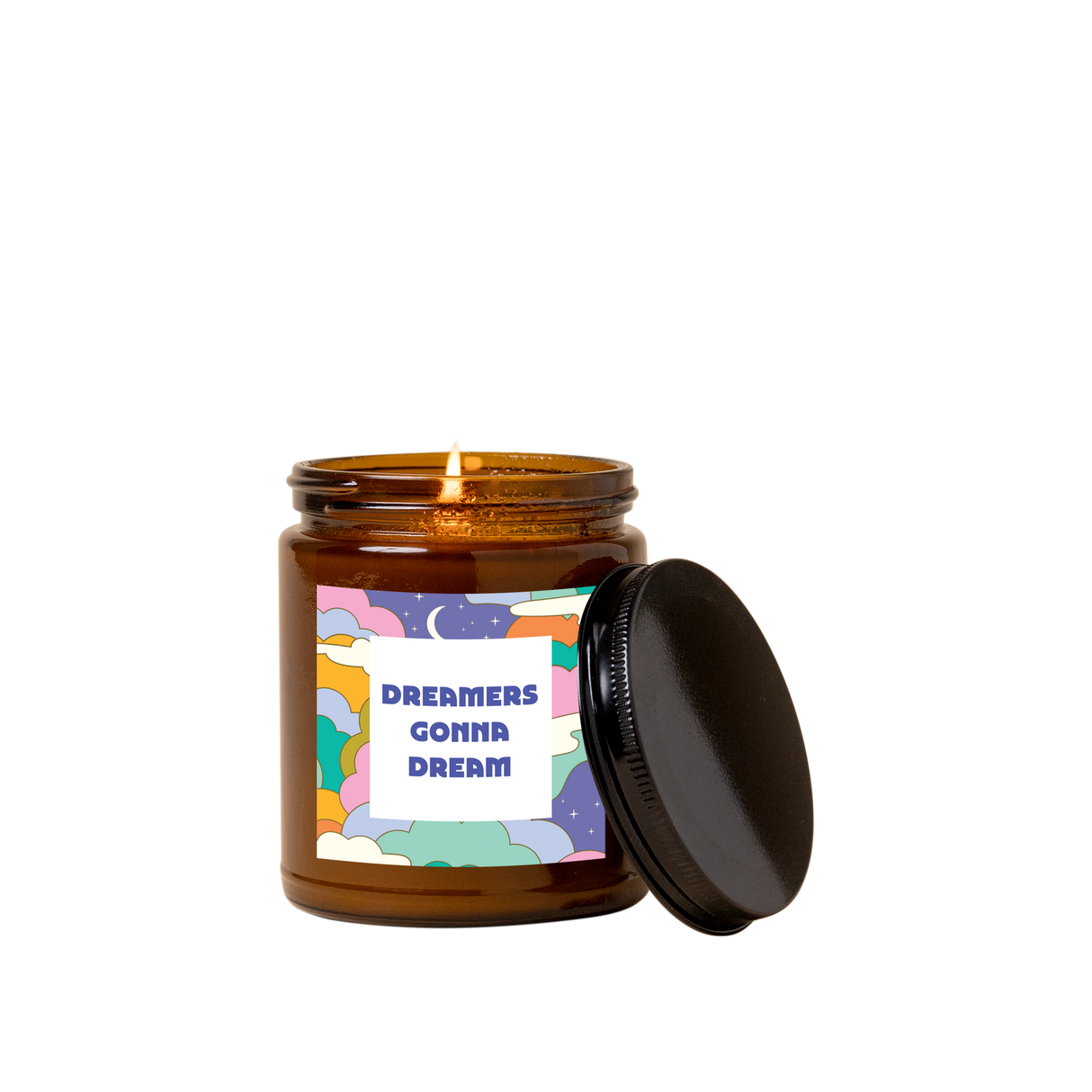 Candle Jar w/Lid Amber - Delightful
