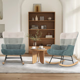 Nursery Rocking Chair with Ergonomic Armrests and High Backrest
