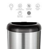 Semi-Round Open Top Trash Can 13 Gallon, Black/Blue/Red | OTT-50-19