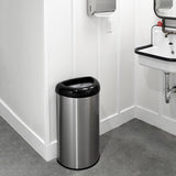 Semi-Round Open Top Trash Can 13 Gallon, Black/Blue/Red | OTT-50-19