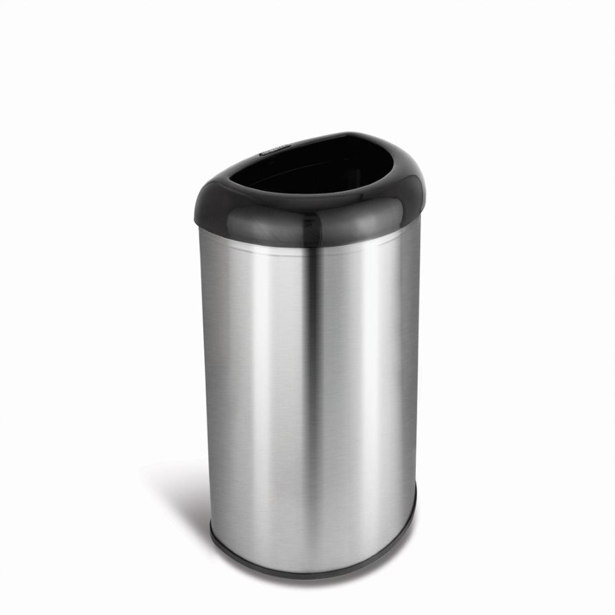 Semi-Round Open Top Trash Can 13 Gallon, Black/Blue/Red | OTT-50-19