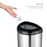Semi-Round Open Top Trash Can 13 Gallon, Black/Blue/Red | OTT-50-19