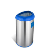 Semi-Round Open Top Trash Can 13 Gallon, Black/Blue/Red | OTT-50-19