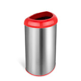 Semi-Round Open Top Trash Can 13 Gallon, Black/Blue/Red | OTT-50-19