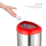 Semi-Round Open Top Trash Can 13 Gallon, Black/Blue/Red | OTT-50-19