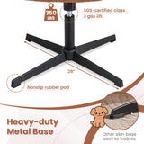 Office Armless Chair Cross Legged with Imitation Lamb Fleece and Adjustable Height