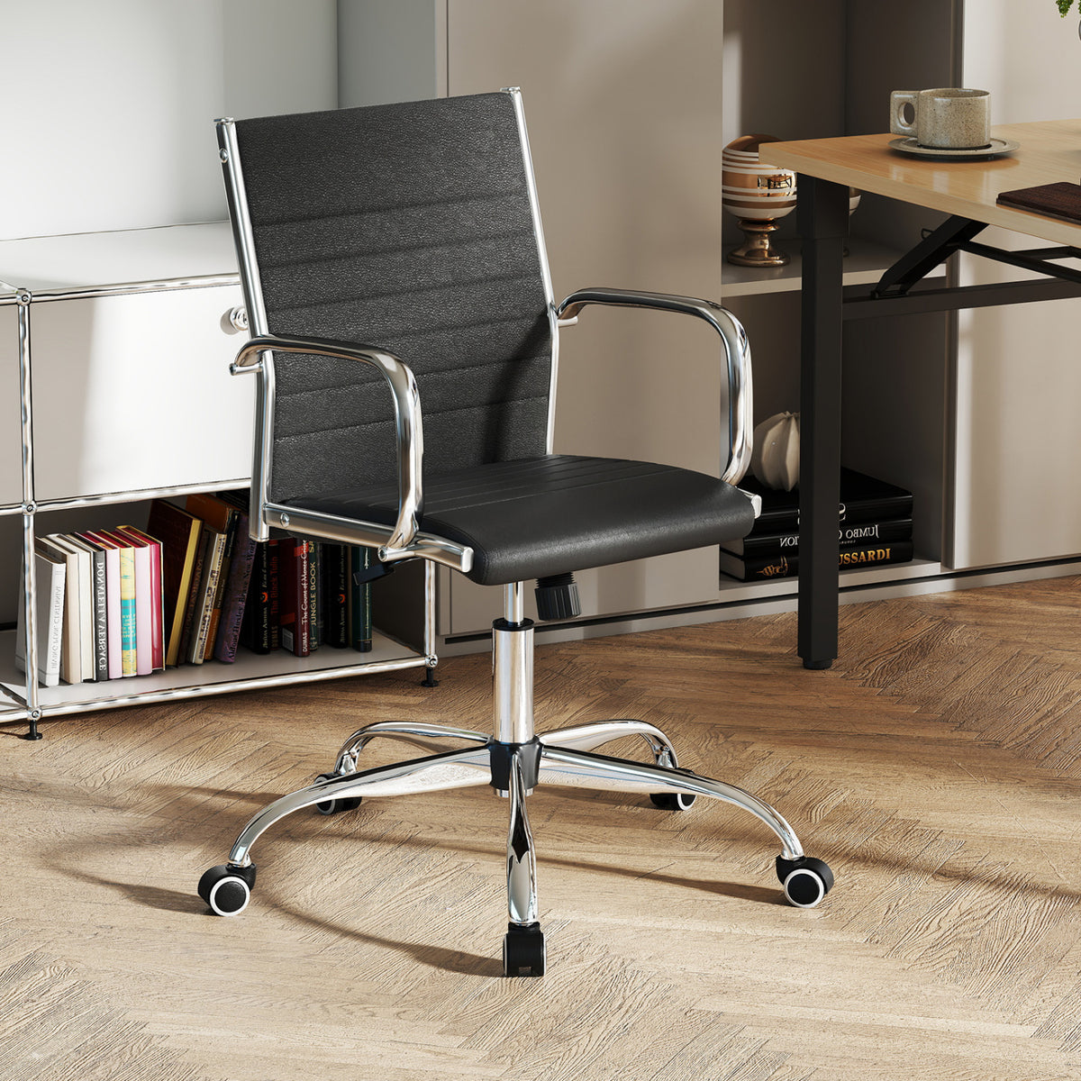 Office Chair Height Adjustable Conference Room Chair with Rocking Backrest Armrests