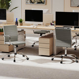Office Chair Height Adjustable Conference Room Chair with Rocking Backrest Armrests