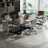 Office Chair Height Adjustable Conference Room Chair with Rocking Backrest Armrests